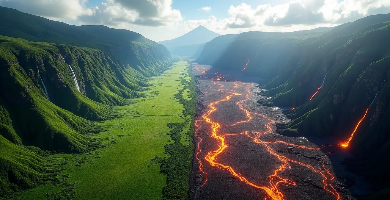 Vue aérienne comparative montrant les itinéraires des circuits 3 Cirques et Tour complet